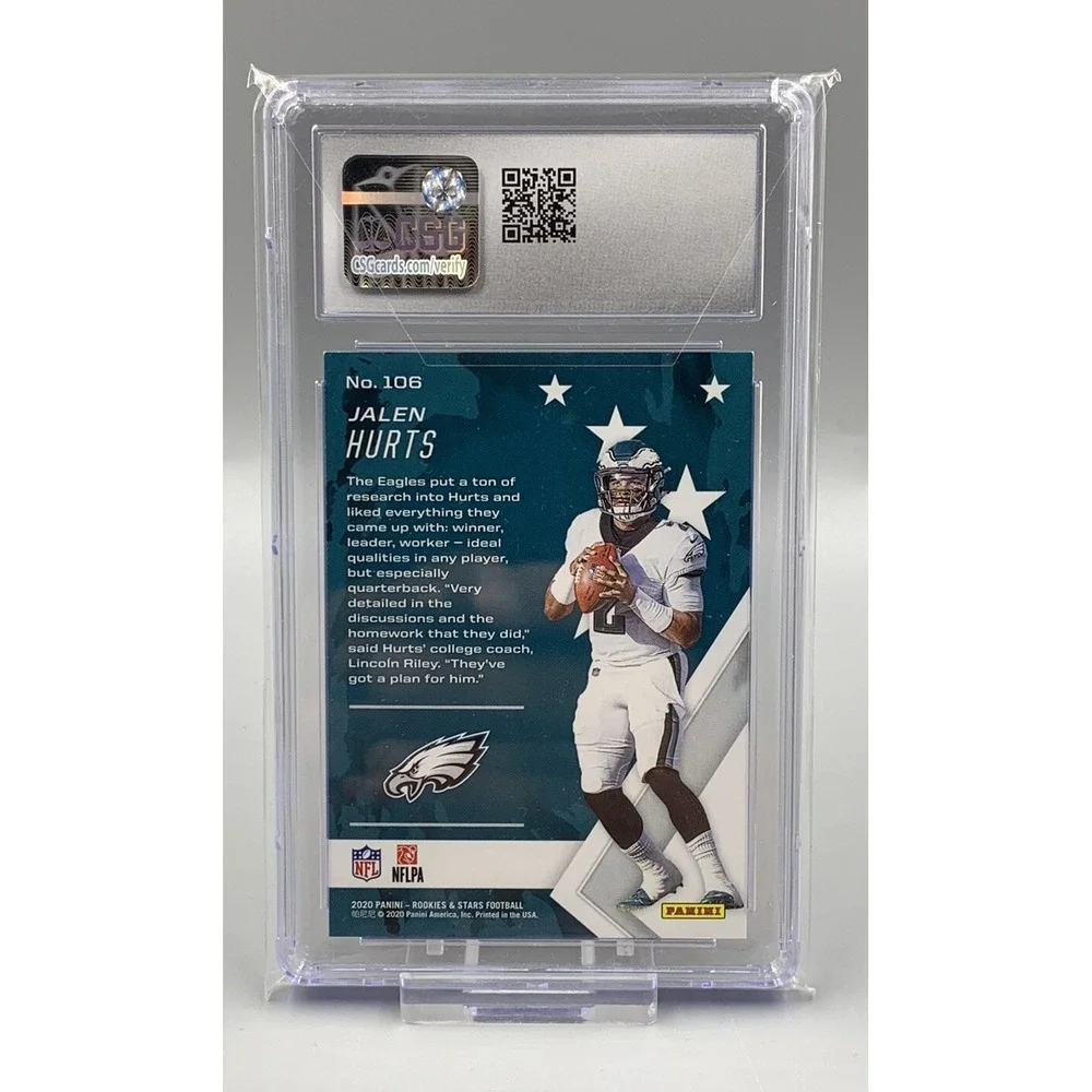 2020 Panini‎ Rookies & Stars Jalen Hurts RC #106 Philadelphia Eagles CSG 9 fly